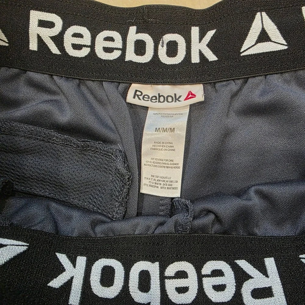 Reebok Men's Track Pants Size M Navy Blue Activewear Ankle Zip Drawstring